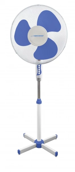 Esperanza EHF001WB, Hurricane, 50 W, 40 cm, 3-rýchlostný, oscilačný, bielo-modrý, stojaci ventilátor