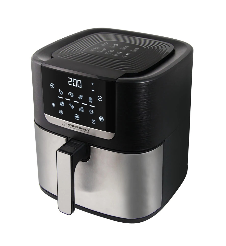 Esperanza EKA004 Pollo Fritto, 1600 W, 8L, 10 Program, Černá-nerezová ocel, Horkovzdušná trouba