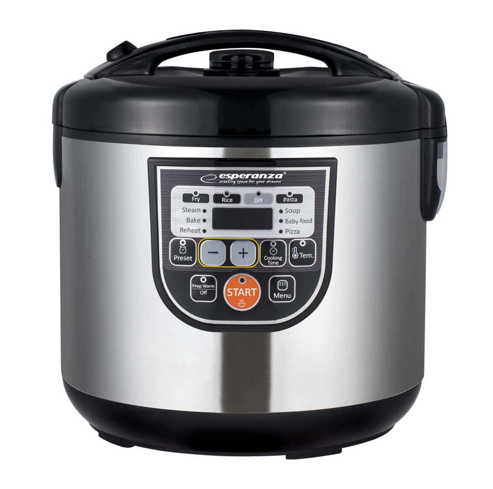 Esperanza EKG011, Cooking Mate, 860W, 5L, Multifunkciós, Rozsdamentes acél, Ezüst, Elektromos főzőedény