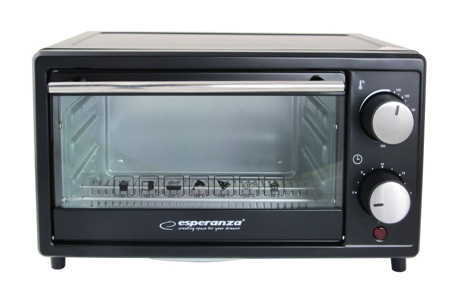 Mini cuptor Esperanza EKO007 CALZONE 900W 10L Negru