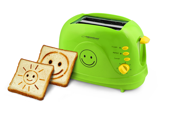 Esperanza EKT003 SMILE 750W 3 in1 multifunkciós zöld kenyérpirító