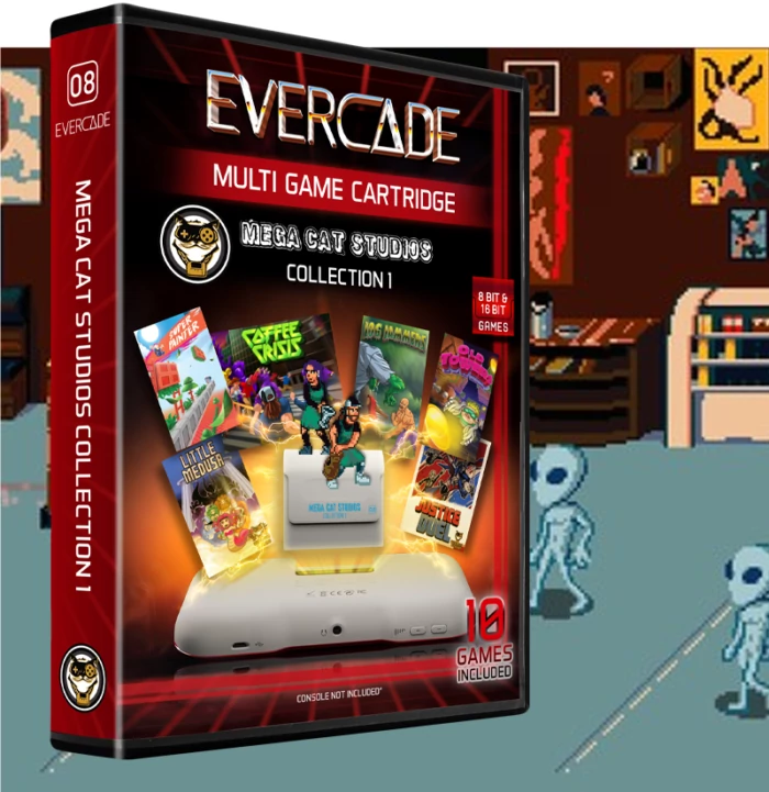 Multi Game Cartridge, Evercade #08, Mega Cat Studios Collection 1, 10in1, Retro