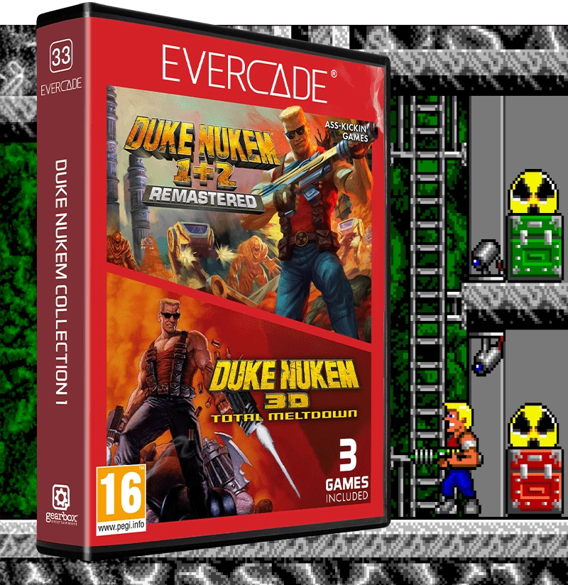 Multi Game Cartridge, Evercade #33, Duke Nukem Collection 1, 3in1, Retro