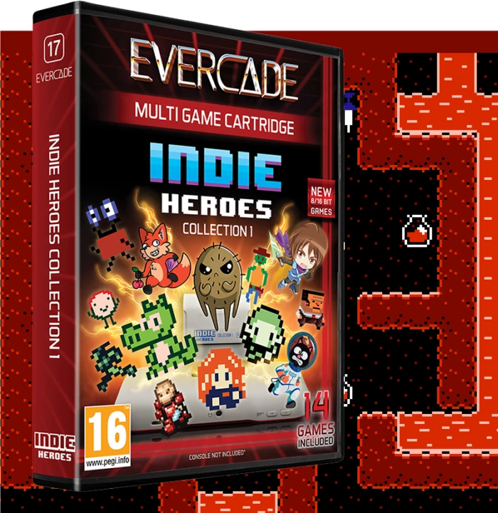 Evercade #17, Indie Heroes Collection 1, 14in1, Retro, Multi Game, Játékszoftver csomag