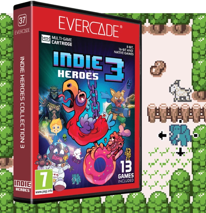 Multi Game Cartridge, Evercade #37, Indie Heroes 3, 13in1, Retro