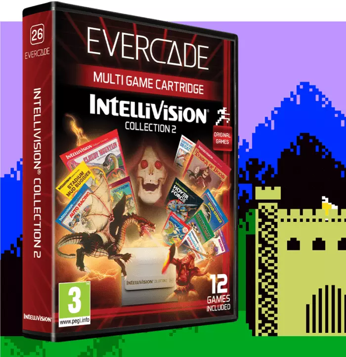 Evercade #26, Intellivision Collection 2, 12in1, Retro, Multi Game, Játékszoftver csomag