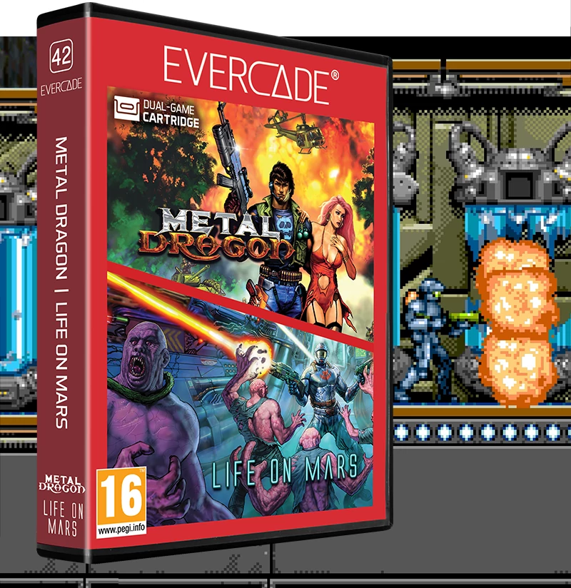 Evercade #42, Metal Dragon/Life on Mars, 2in1, Retro, Multi Game, Játékszoftver csomag