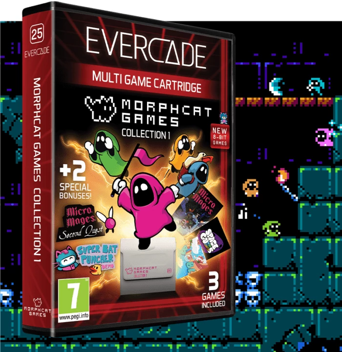 Evercade #25, Morphcat Games Collection 1, 3in1, Retro, Multi Game, Játékszoftver csomag