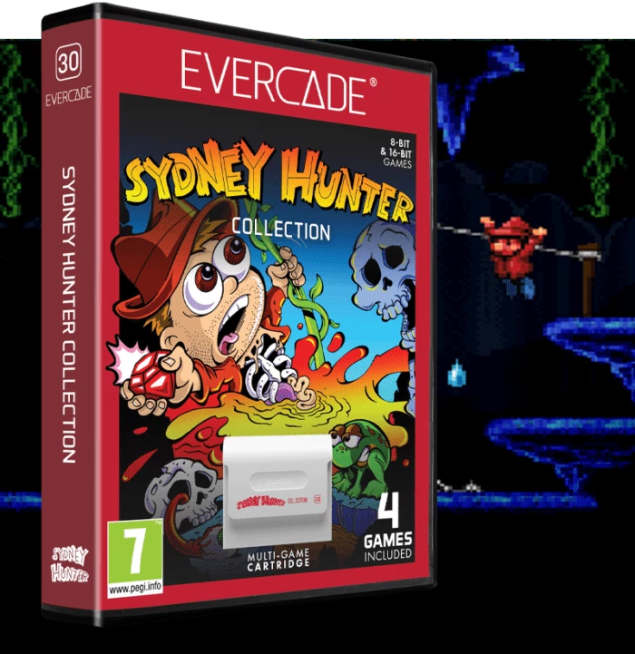 Evercade #30, The Sydney Hunter Collection, 4in1, Retro, Multi Game, Játékszoftver csomag