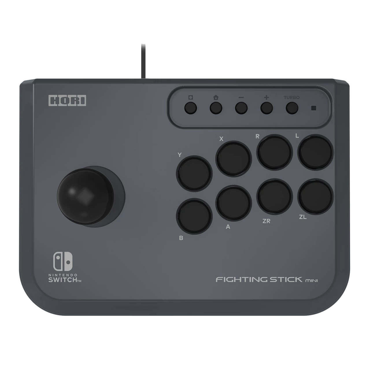 Controller cu fir, Hori Fighting Stick Mini, Nintendo Switch/OLED, PC, Arcade, Gri