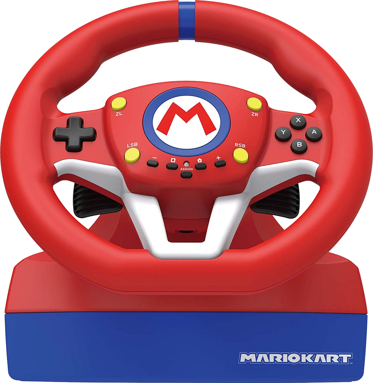 Set de volan, Hori Mario Kart Racing Wheel Pro Mini, Nintendo Switch/OLED, PC, Rosu-Albastru