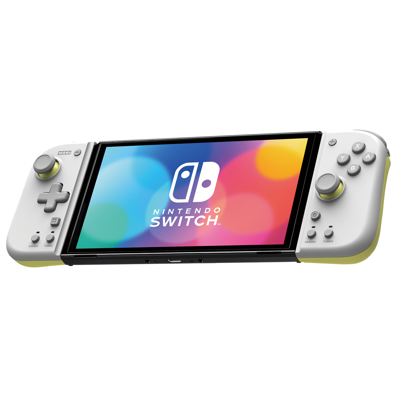 Hori Split Pad Compact, Nintendo Switch/OLED, Light Grey x Yellow, Joy-Con kontroller