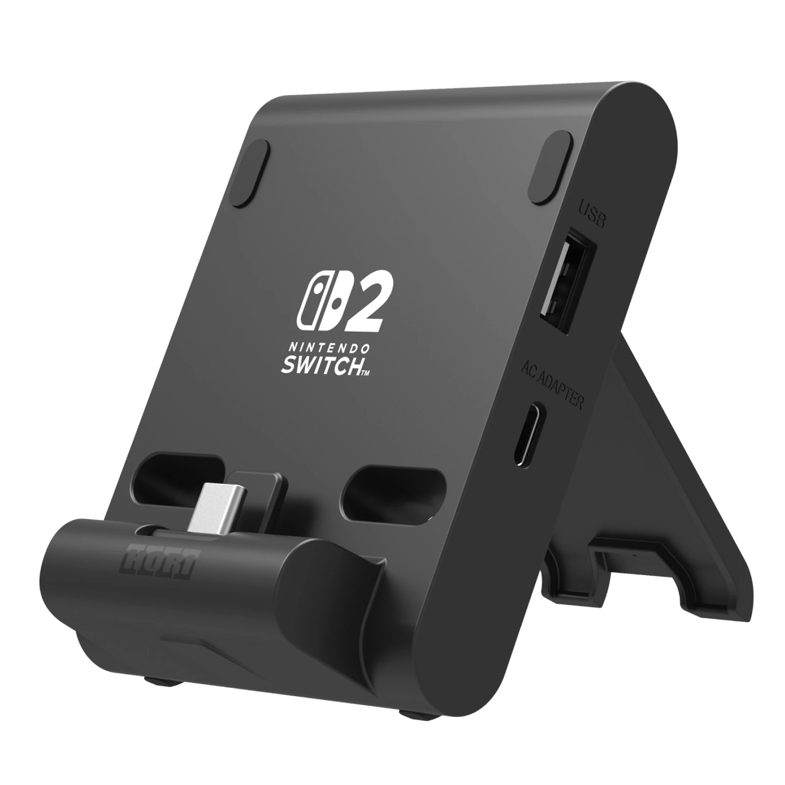 Hori Dual PlayStand, Nintendo Switch 2, USB-A, USB-C, Official license, Negru, Suport consolă și încărcător