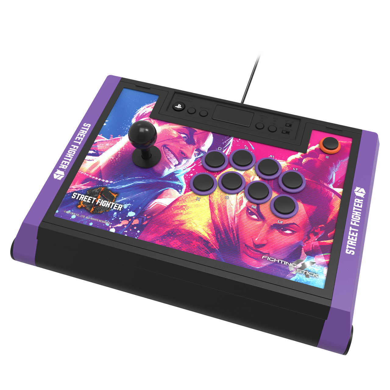 Controller cu fir, Hori Fighting Stick Alpha, PlayStation®5, PlayStation®4, PC, Street Fighter VI, Arcade, Negru
