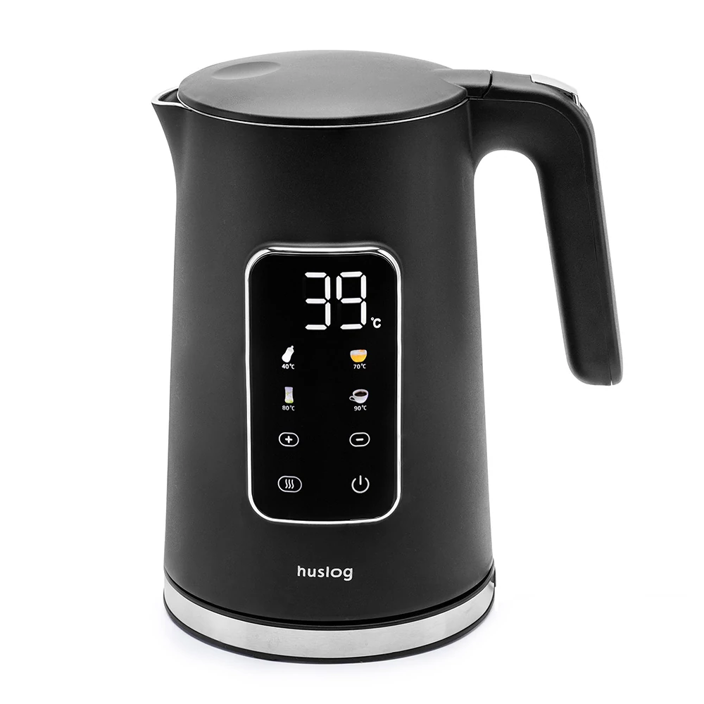 Huslog AK-02014H, 2200W, 1.7 L, Dupla falú, Hőfokszabályzó, Rozsdamentes acél, Vezeték nélküli, Vízforraló