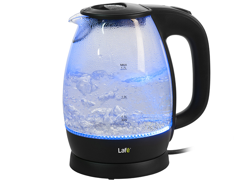 LaFe CEG012.1 2200W 1.7L BPA-mentes üveg fekete vízforraló