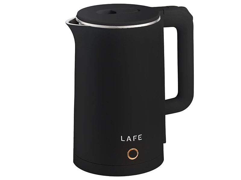 LaFe DoubleW, 1,8 l, 1800 W, dvojitá stena, Cool touch, vodný filter, plast/oceľ, čierna, rýchlovarná kanvica