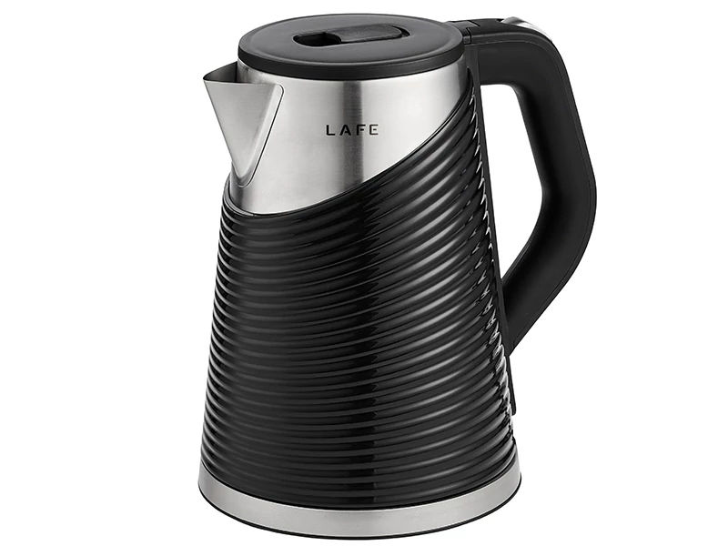 LaFe Elegant, 1,8 L, 1800 W, Dupla fal, Cool touch, Vízszürő, Műanyag/Acél, Fekete, Elektromos vízforraló