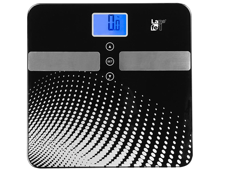 LaFe WLS0030, Max.150 kg, LCD, Diagnosztika, Üveg, Fekete-Inox, Digitális személymérleg