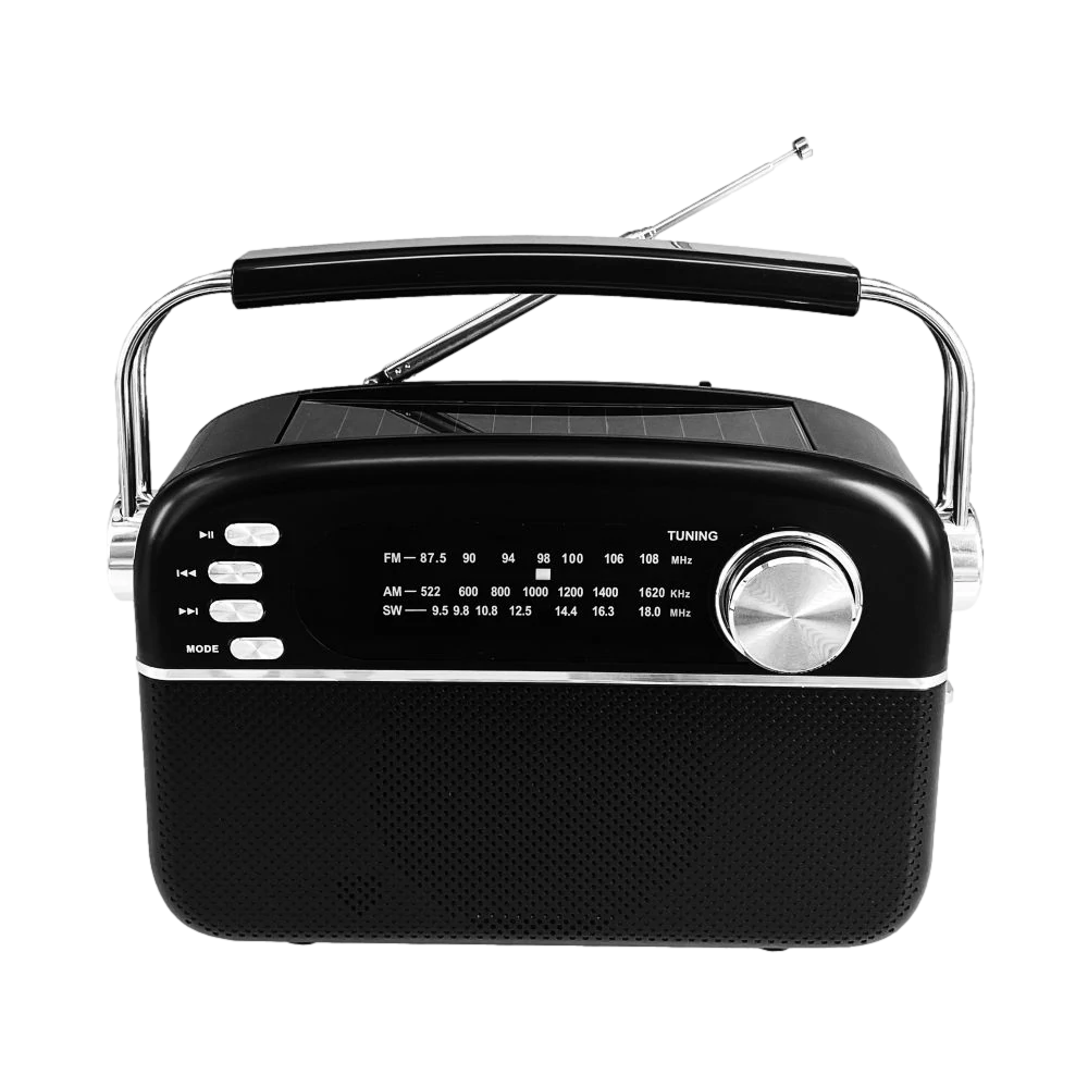 Manta RDI918B, 5W RMS, FM/AW/SW, Bluetooth, Solar, Čierna, Prenosné rádio