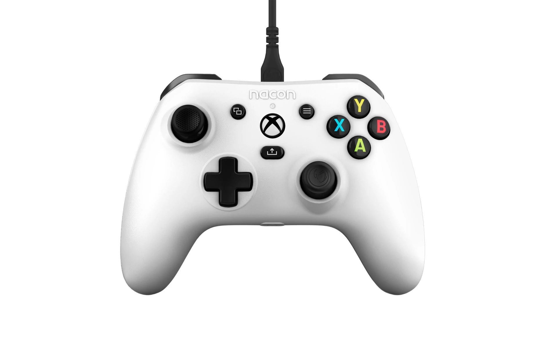 Nacon Evol-X, Xbox Series X|S, Xbox One, PC, 3,5 mm zvuk, biely, káblový ovládač