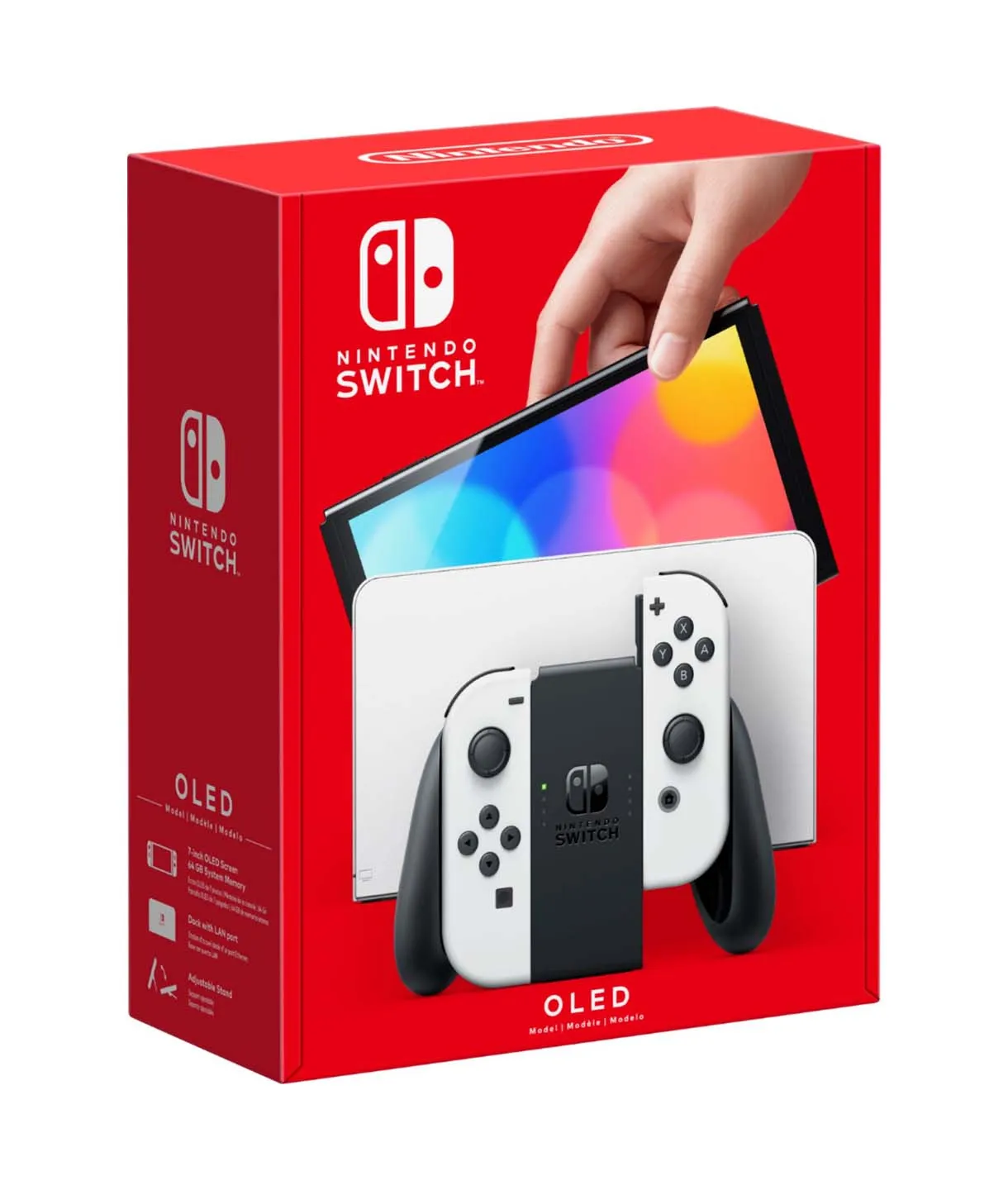 Nintendo Switch OLED, 7”, 64 GB, Wi-Fi, White Joy-Con, Alb, Consolă de jocuri
