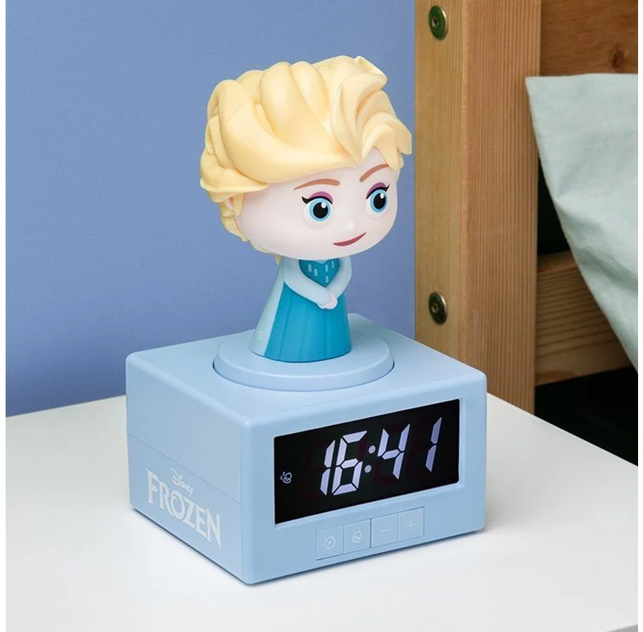 Paladone Alarm Clock, Disney Ľadové kráľovstvo: Elsa, Oficiálny, 17 cm, Funkcia lampy, Budík