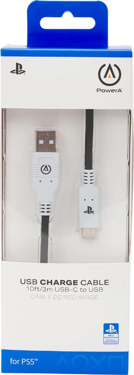 PowerA Charge, PlayStation 5, DualSense, USB Type C, 3 m, Adat és töltő kábel