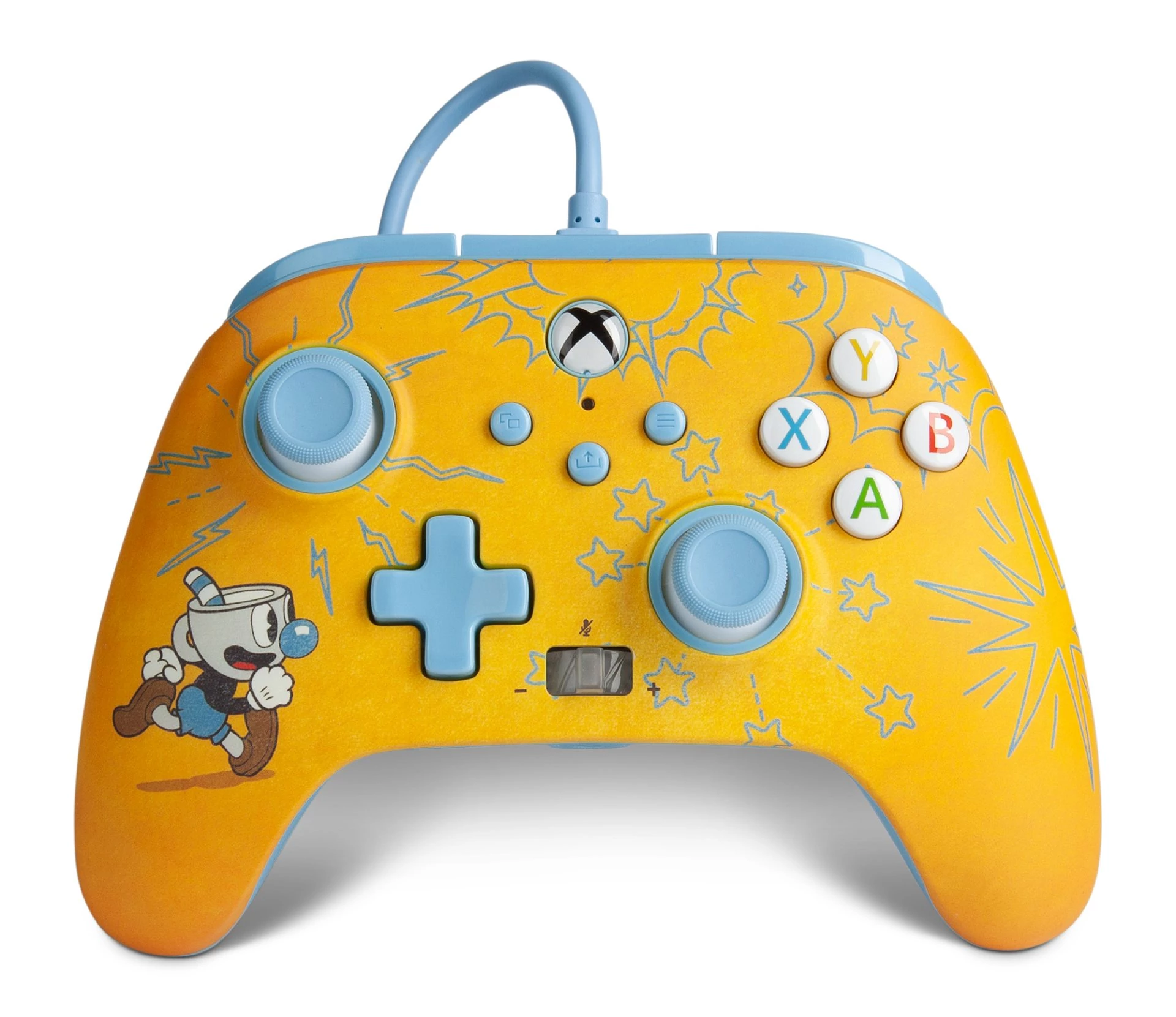 PowerA Enhanced Wired, Xbox Series X|S, Xbox One, PC, Cuphead: Mugman, Vezetékes kontroller