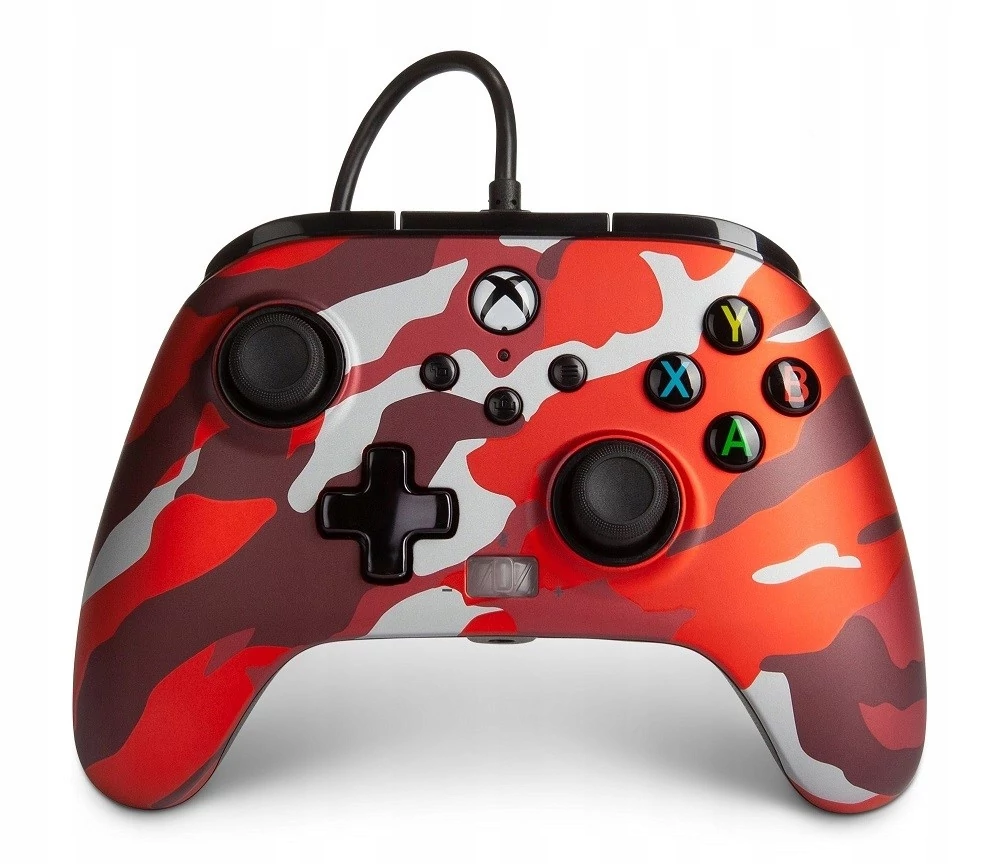PowerA Enhanced Wired, Xbox Series X|S, Xbox One, PC, Metallic Red Camo, Wired Controller