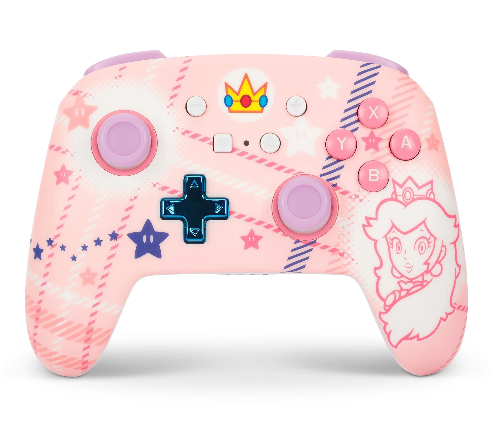 PowerA Enhanced Wireless, Nintendo Switch/Lite/OLED, Princess Peach Plaid, Vezeték nélküli kontroller