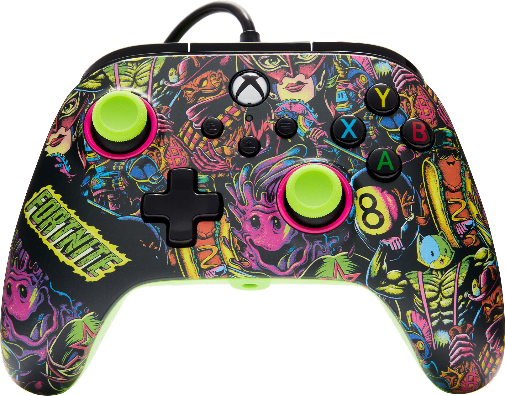 PowerA Advantage Wired, Xbox Series X|S, Xbox One, PC, Hall-Effect, Fortnite Glow, Vezetékes kontroller