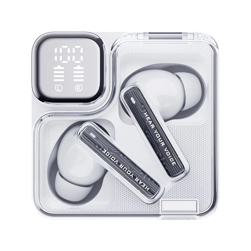 QCY MeloBuds Neo, Crystal Clear, ENC, Rezistent la apă, Bluetooth, Alb, Căști fără fir