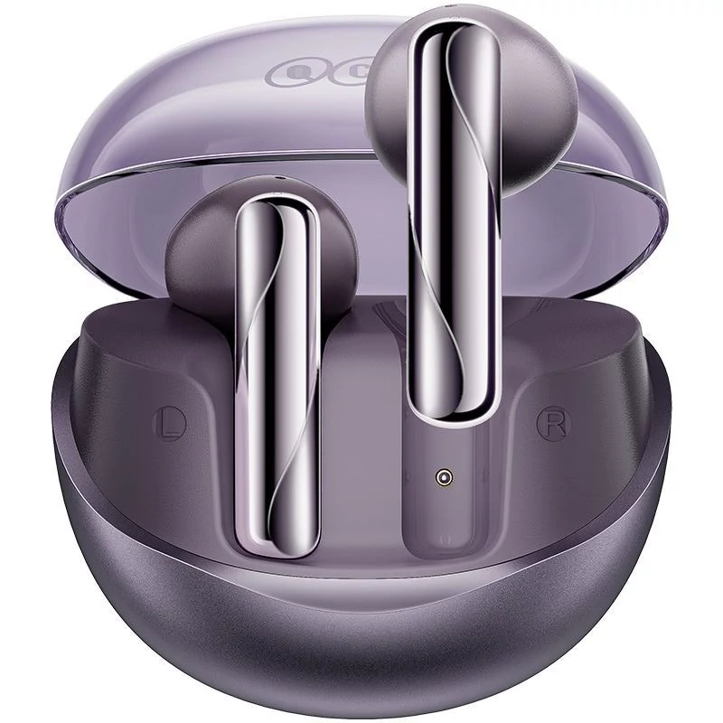 QCY AilyBuds Clear, ENC Crystal, Hi-Res, Bluetooth, Rezistent la apă, Violet, Căști fără fir