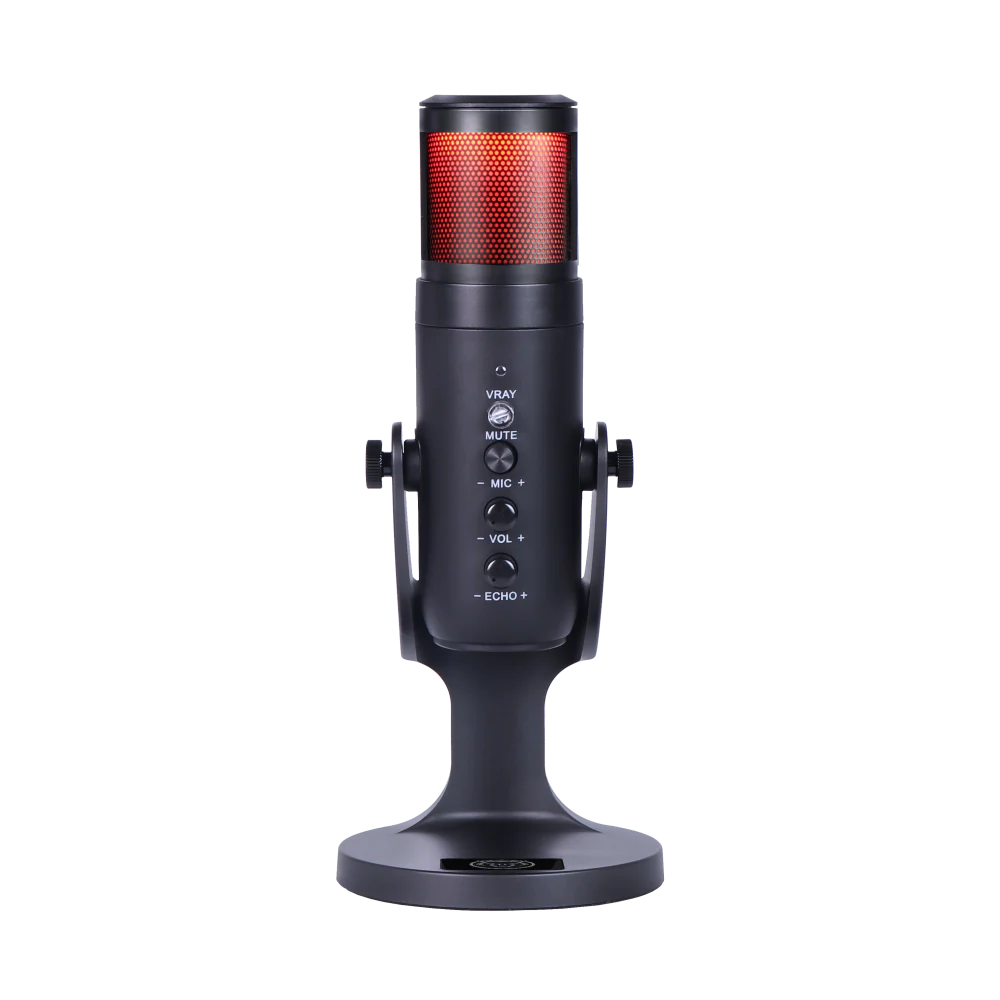 Microfon cu fir, QWare Gaming Modesto, Streaming, RGB Iluminare, USB-C, Negru