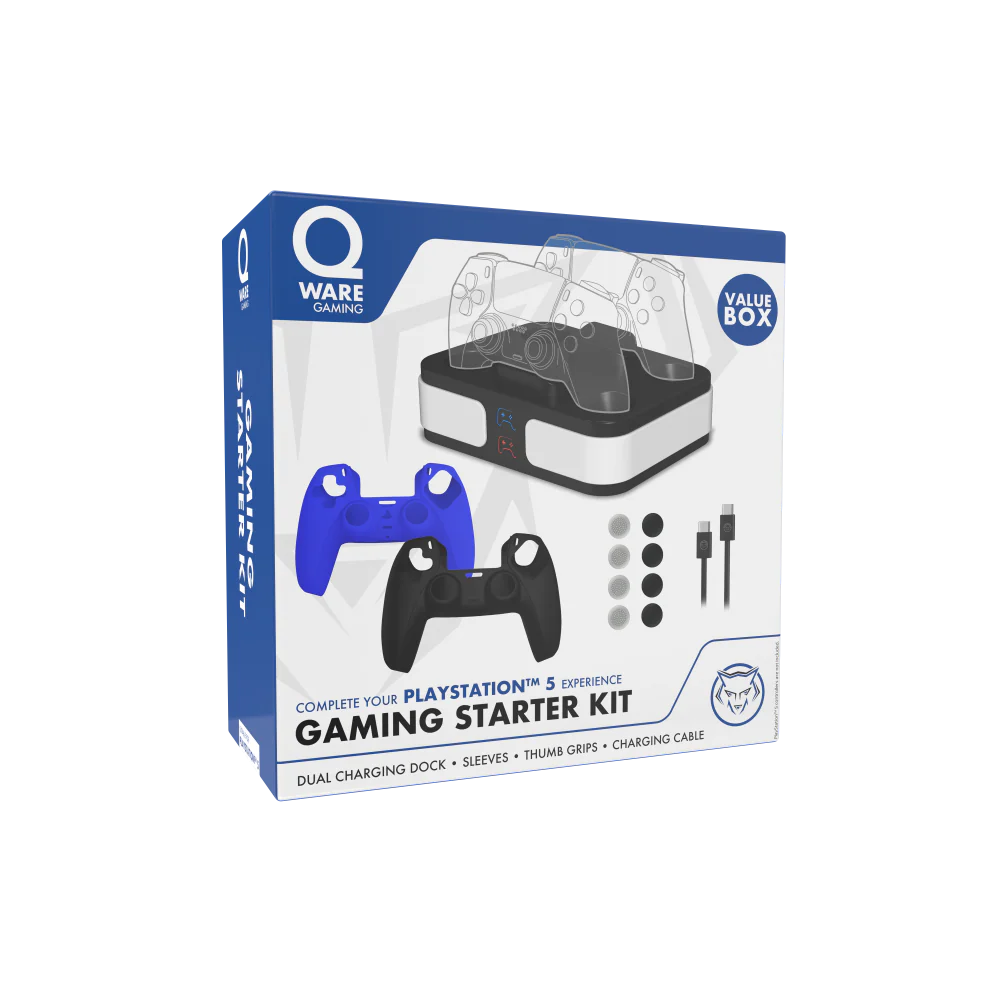 QWare Gaming Starter Kit, PlayStation 5®, 4 elemes, Konzol kiegészítő csomag