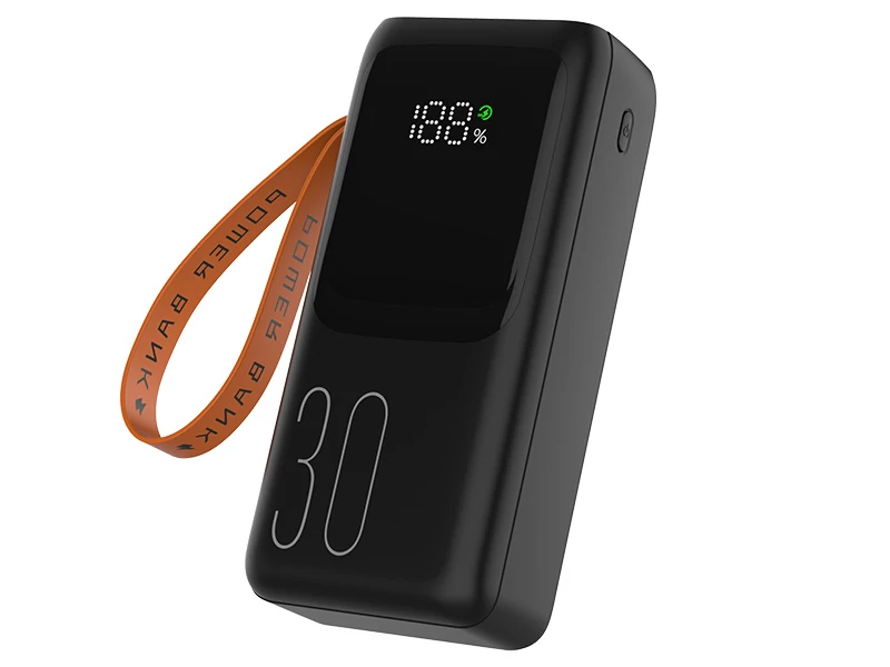Tracer Vouge-3, 20W, 30000 mAh, 1x USB Type-C, 4 x USB Type-A, káblová, čierna, prenosná powerbanka