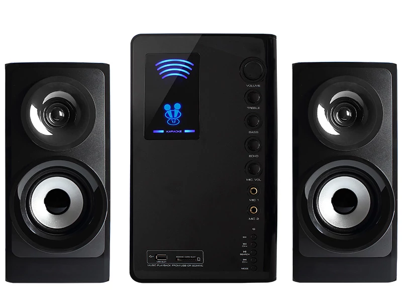 Tracer Tumba, 2.1, 35 W RMS, USB, Jack 3,5 mm, Bluetooth, FM rádió, Fekete, Asztali hangszóró