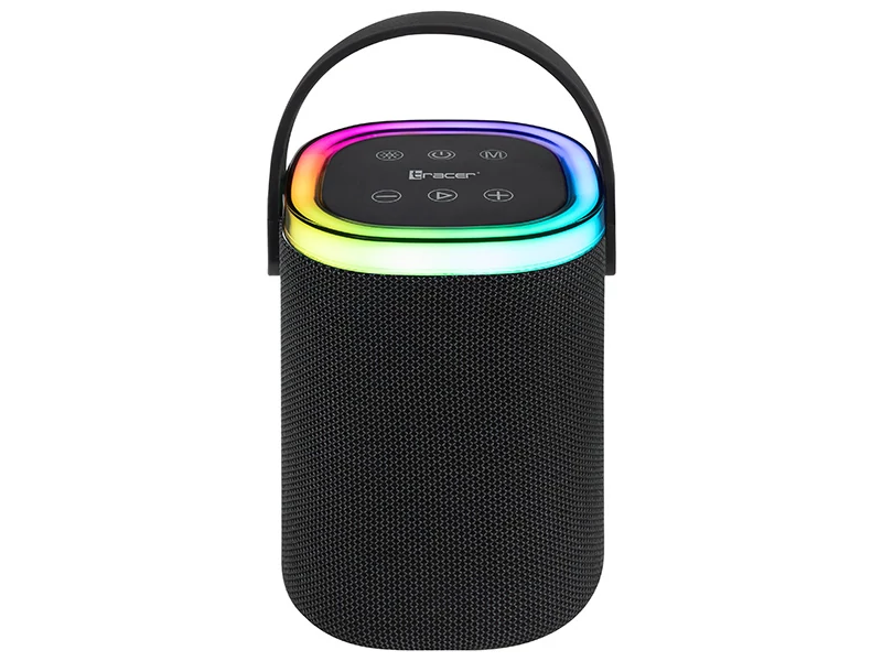 Tracer Stripe XL, 10 W, TWS, Bluetooth, IPX5, FM rádio, RGB, Čierna, Prenosný reproduktor