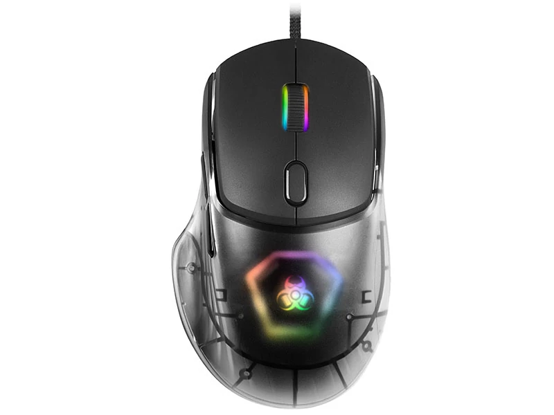 Tracer Neon, GameZone, 12400 DPI, iluminare RGB, PixArt optic, USB, transparent, mouse cu fir