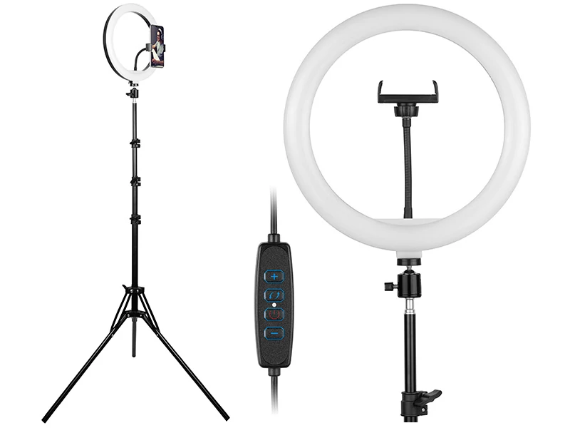 Tracer Ring Light 10W 30cm Vezérelhető Gyűrűs LED lámpa normál állvánnyal