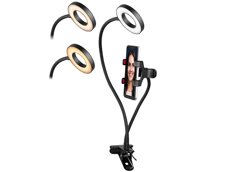 Tracer Ring Light, 6 W, 9 cm, 580-800 lm, Ring LED svetlo s držiakom na telefón