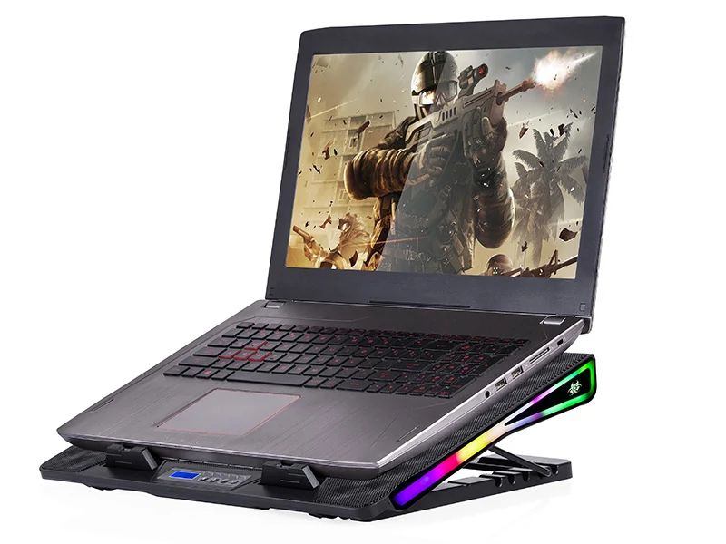 Tracer Wing, GameZone, 17,3 inchi (Max), iluminare RGB, 5 unghiuri reglabile, hub USB, negru, suport de răcire pentru notebook