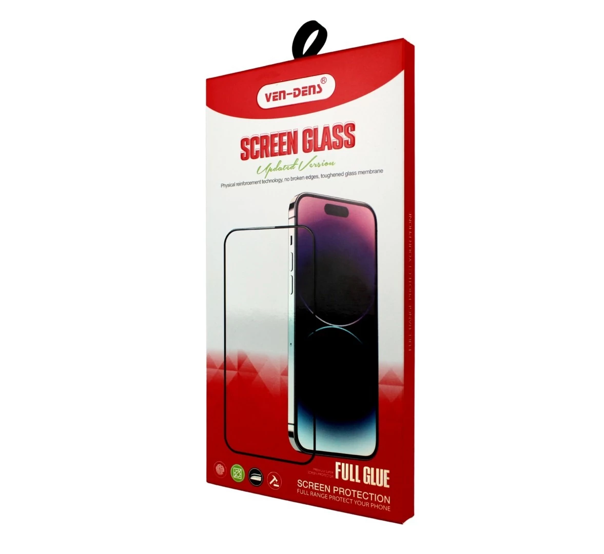 Ven-Dens ScreenGlass, Apple Iphone 15 Pro Max, Full Glue, 8H, Edzett üveg, Kijelzővédő fólia