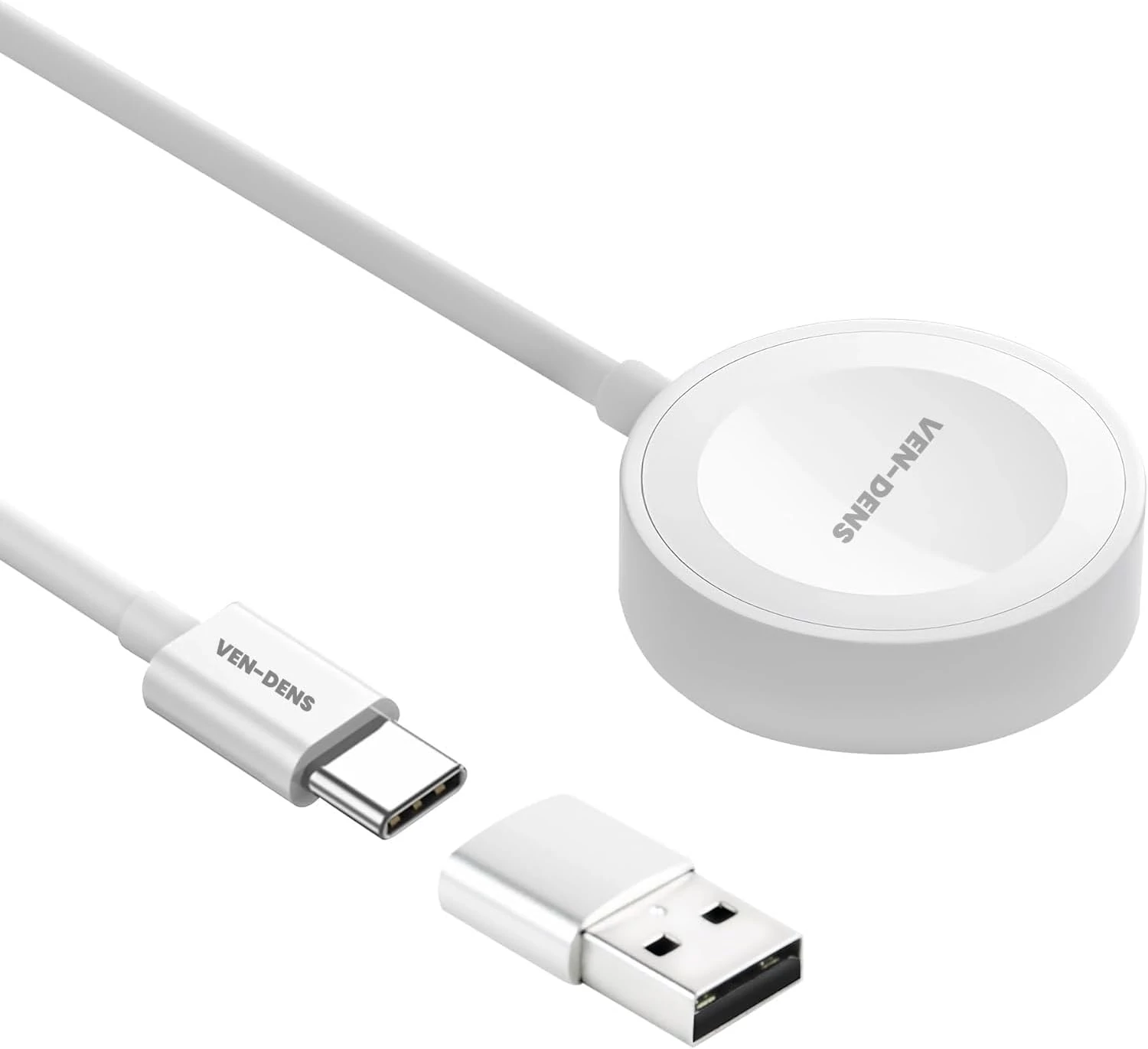 Ven-Dens WLC012, 5W, Apple Watch, USB Type C + USB, Prenosná magnetická nabíjačka pre inteligentné hodinky