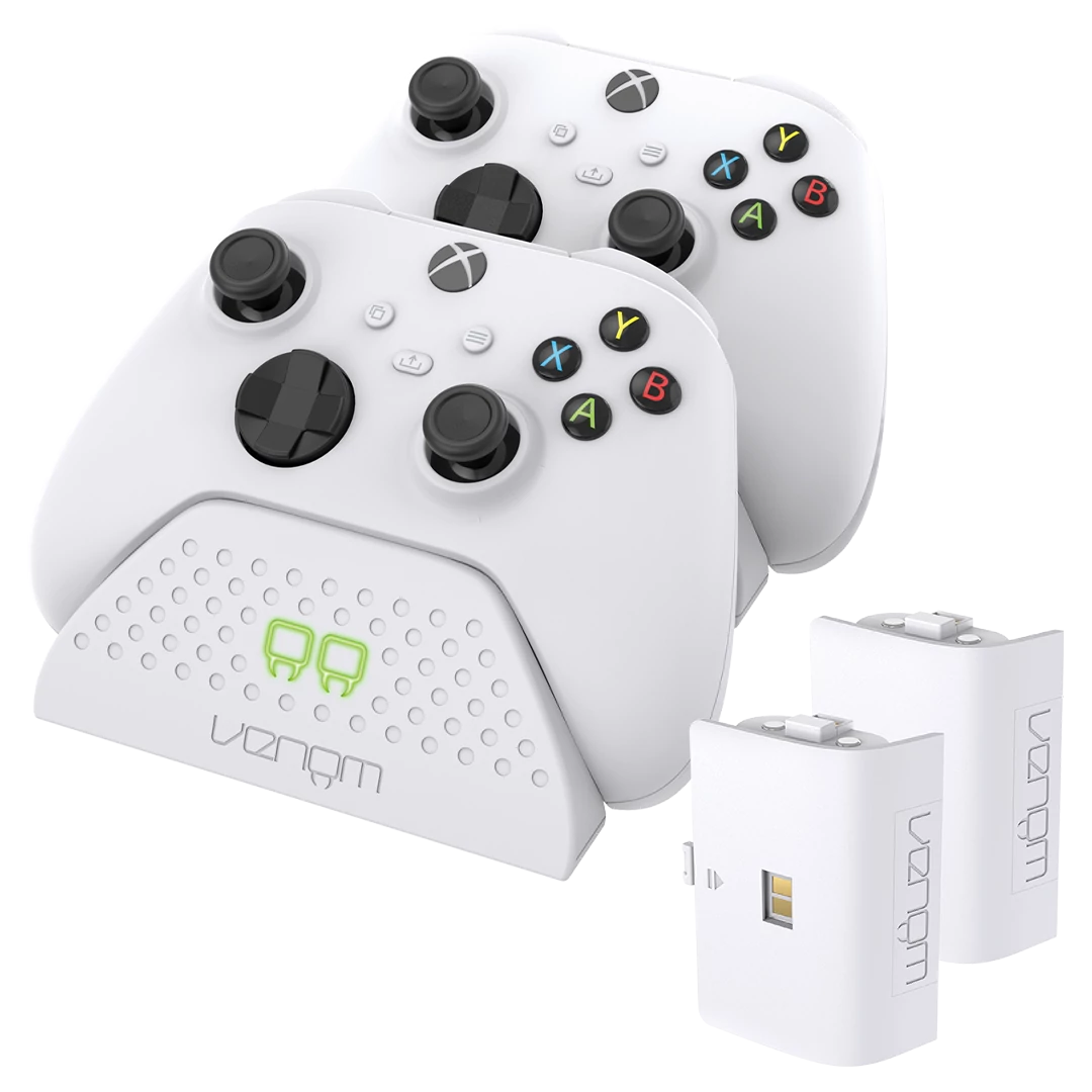 Venom Twin Docking Station, Xbox Series X|S, Xbox One, Weiß, Controller-Ladestation + 2 Akkus